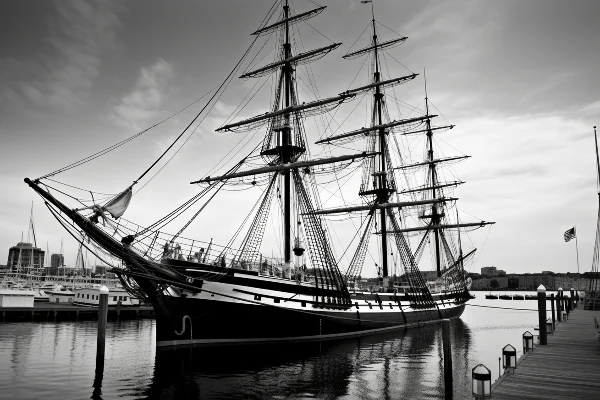 US Segelschiff im Hafen