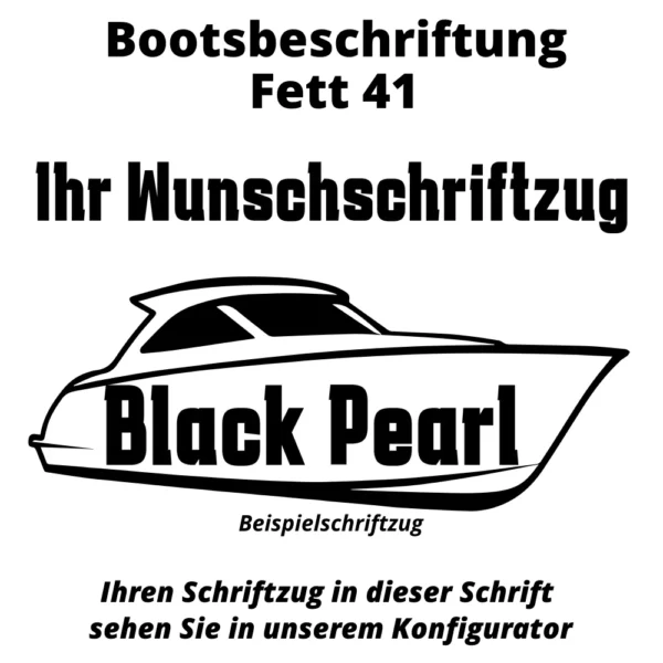 Bootsbeschriftung Fett 41
