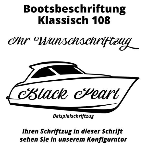 Bootsbeschriftung Klassisch 108