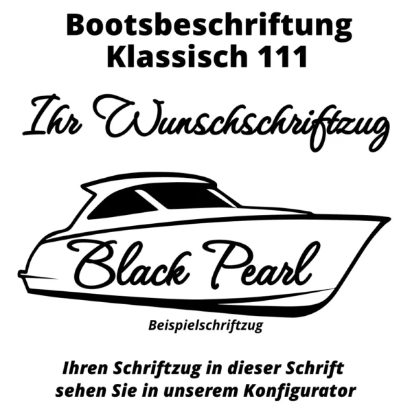 Bootsbeschriftung Klassisch 111