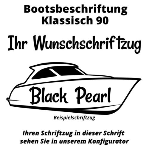 Bootsbeschriftung Klassisch 90