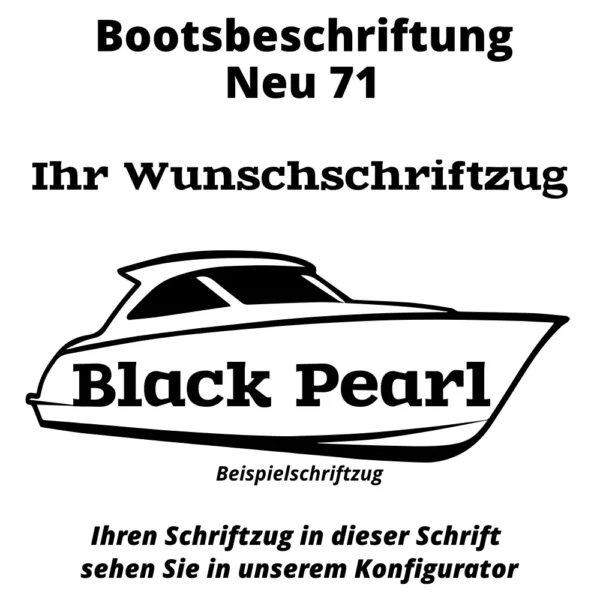 Bootsbeschriftung Neu 71