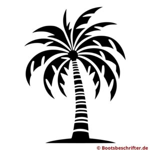 Imposante Palme mit filigranen Blättern, schwingt sanft im Wind, detailreich, klar und reduziert.