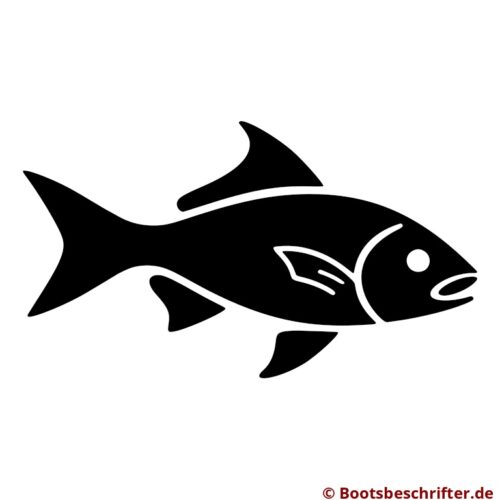 Elegante Fisch-Silhouette, reduziert auf das Wesentliche, klare Linien und fließende Konturen.