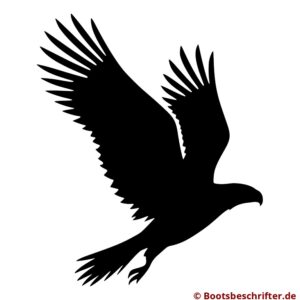 Kraftvoller Adler im Flug mit majestätisch ausgebreiteten Flügeln – detailreiches Bootsmotiv