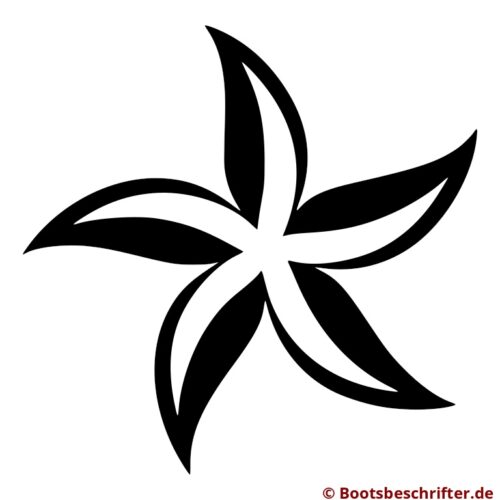 Minimalistischer Seestern in zweifarbiger Gestaltung, elegante, geschwungene Formen, harmonische Einheit, zeitlos.