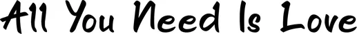 Produktbeispiel Schriftzug - All You Need Is Love