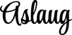 Produktbeispiel Schriftzug - Aslaug