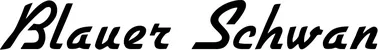 Produktbeispiel Schriftzug - Blauer Schwan