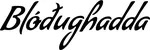 Produktbeispiel Schriftzug - Blóðughadda