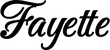 Produktbeispiel Schriftzug - Fayette