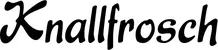 Produktbeispiel Schriftzug - Knallfrosch