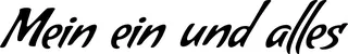 Produktbeispiel Schriftzug - Mein ein und alles