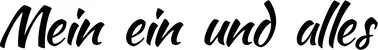Produktbeispiel Schriftzug - Mein ein und alles