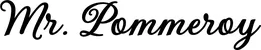 Produktbeispiel Schriftzug - Mr. Pommeroy