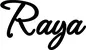 Produktbeispiel Schriftzug - Raya