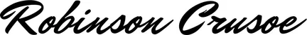 Produktbeispiel Schriftzug - Robinson Crusoe