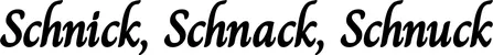 Produktbeispiel Schriftzug - Schnick, Schnack, Schnuck