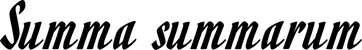 Produktbeispiel Schriftzug - Summa summarum