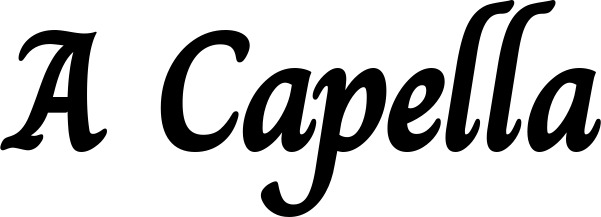 Vorschau des Bootsnamens "A Capella" als Schriftzug für "Bootsbeschriftung Klassisch 51"