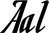 Vorschau des Bootsnamens "Aal" als Schriftzug für "Bootsbeschriftung Klassisch 93"