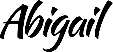 Vorschau des Bootsnamens "Abigail" als Schriftzug für "Bootsbeschriftung Klassisch 73"