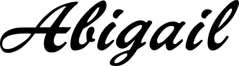 Vorschau des Bootsnamens "Abigail" als Schriftzug für "Bootsbeschriftung Klassisch 12"