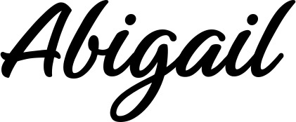Vorschau des Bootsnamens "Abigail" als Schriftzug für "Bootsbeschriftung Klassisch 48"