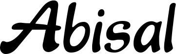 Vorschau des Bootsnamens "Abisal" als Schriftzug für "Bootsbeschriftung Klassisch 15"