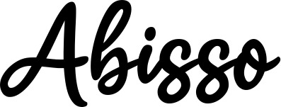 Vorschau des Bootsnamens "Abisso" als Schriftzug für "Bootsbeschriftung Klassisch 74"