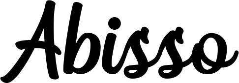 Vorschau des Bootsnamens "Abisso" als Schriftzug für "Bootsbeschriftung Klassisch 43"