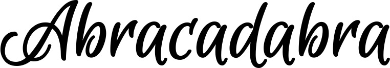 Vorschau des Bootsnamens "Abracadabra" als Schriftzug für "Bootsbeschriftung Klassisch 105"