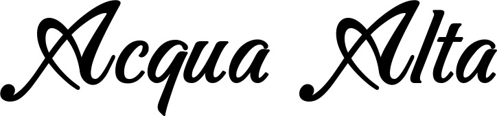 Vorschau des Bootsnamens "Acqua Alta" als Schriftzug für "Bootsbeschriftung Klassisch 50"