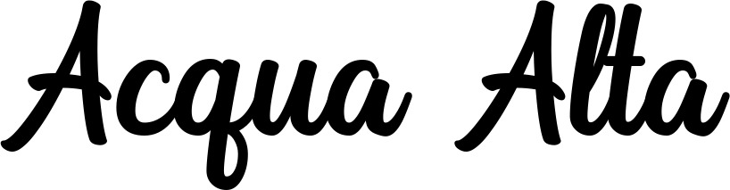 Vorschau des Bootsnamens "Acqua Alta" als Schriftzug für "Bootsbeschriftung Klassisch 43"