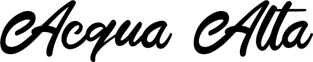 Vorschau des Bootsnamens "Acqua Alta" als Schriftzug für "Bootsbeschriftung Klassisch 102"