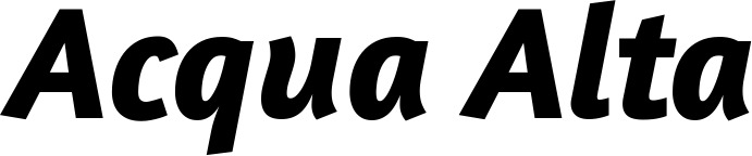 Vorschau des Bootsnamens "Acqua Alta" als Schriftzug für "Bootsbeschriftung Kursiv 01"