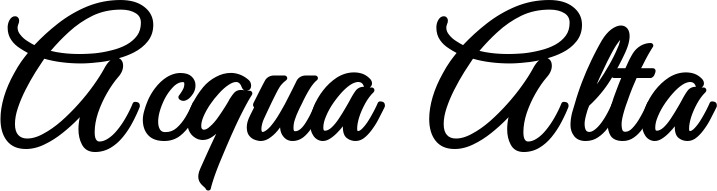 Vorschau des Bootsnamens "Acqua Alta" als Schriftzug für "Bootsbeschriftung Klassisch 68"