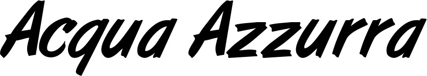 Vorschau des Bootsnamens "Acqua Azzurra" als Schriftzug für "Bootsbeschriftung Klassisch 38"