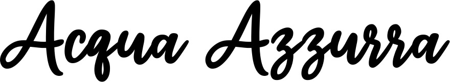 Vorschau des Bootsnamens "Acqua Azzurra" als Schriftzug für "Bootsbeschriftung Klassisch 74"