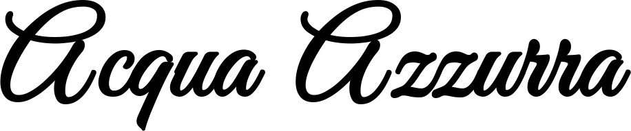 Vorschau des Bootsnamens "Acqua Azzurra" als Schriftzug für "Bootsbeschriftung Klassisch 68"