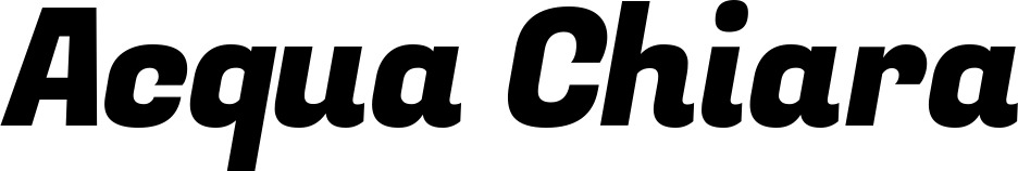 Vorschau des Bootsnamens "Acqua Chiara" als Schriftzug für "Bootsbeschriftung Kursiv 04"