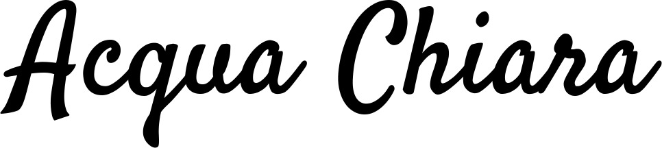 Vorschau des Bootsnamens "Acqua Chiara" als Schriftzug für "Bootsbeschriftung Klassisch 96"