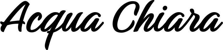 Vorschau des Bootsnamens "Acqua Chiara" als Schriftzug für "Bootsbeschriftung Klassisch 48"