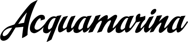 Vorschau des Bootsnamens "Acquamarina" als Schriftzug für "Bootsbeschriftung Klassisch 29"