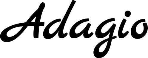 Vorschau des Bootsnamens "Adagio" als Schriftzug für "Bootsbeschriftung Klassisch 77"