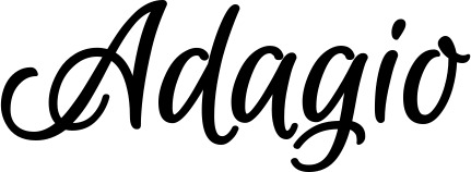 Vorschau des Bootsnamens "Adagio" als Schriftzug für "Bootsbeschriftung Klassisch 105"