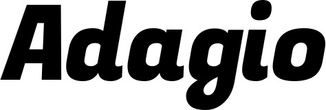 Vorschau des Bootsnamens "Adagio" als Schriftzug für "Bootsbeschriftung Kursiv 04"