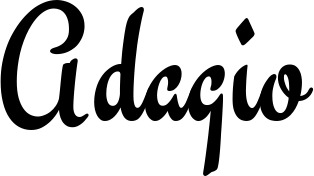 Vorschau des Bootsnamens "Adagio" als Schriftzug für "Bootsbeschriftung Klassisch 63"