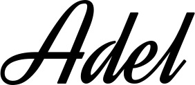Vorschau des Bootsnamens "Adel" als Schriftzug für "Bootsbeschriftung Klassisch 44"