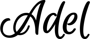 Vorschau des Bootsnamens "Adel" als Schriftzug für "Bootsbeschriftung Klassisch 105"